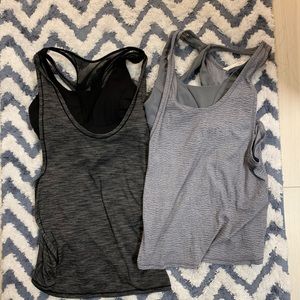 Two lululemon tanks with sports bra 2-n-1